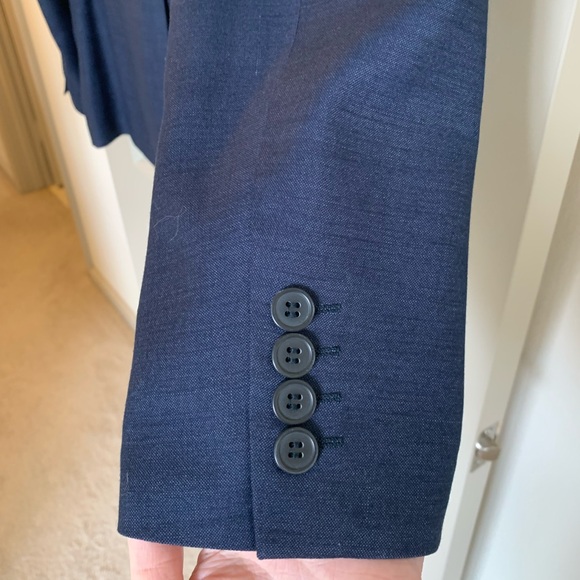 H&M Skinny Fit Navy Blue Suit Jacket - Picture 3 of 5